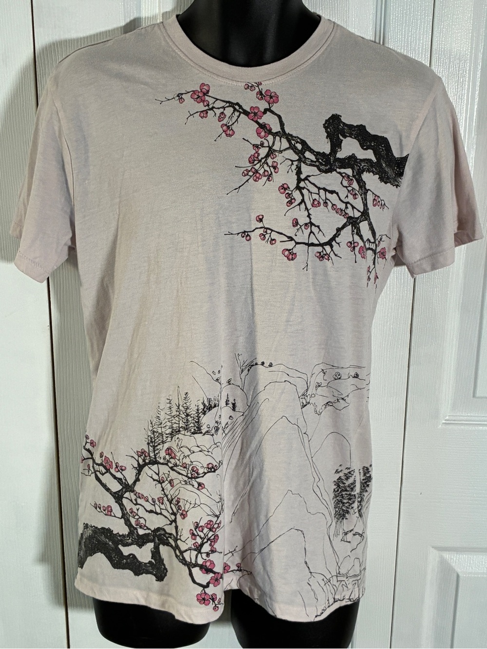 San Francisco Work Shirts Cherry Blossom Japanese Graphic Tee Size Medium